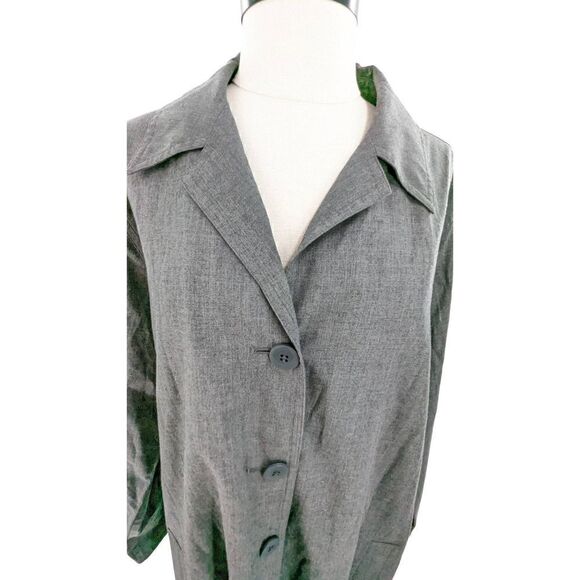 The Works Saks Fifth Avenue Women Long Sleeve Collared Shirt Gray Size 12 - Picture 2 of 12